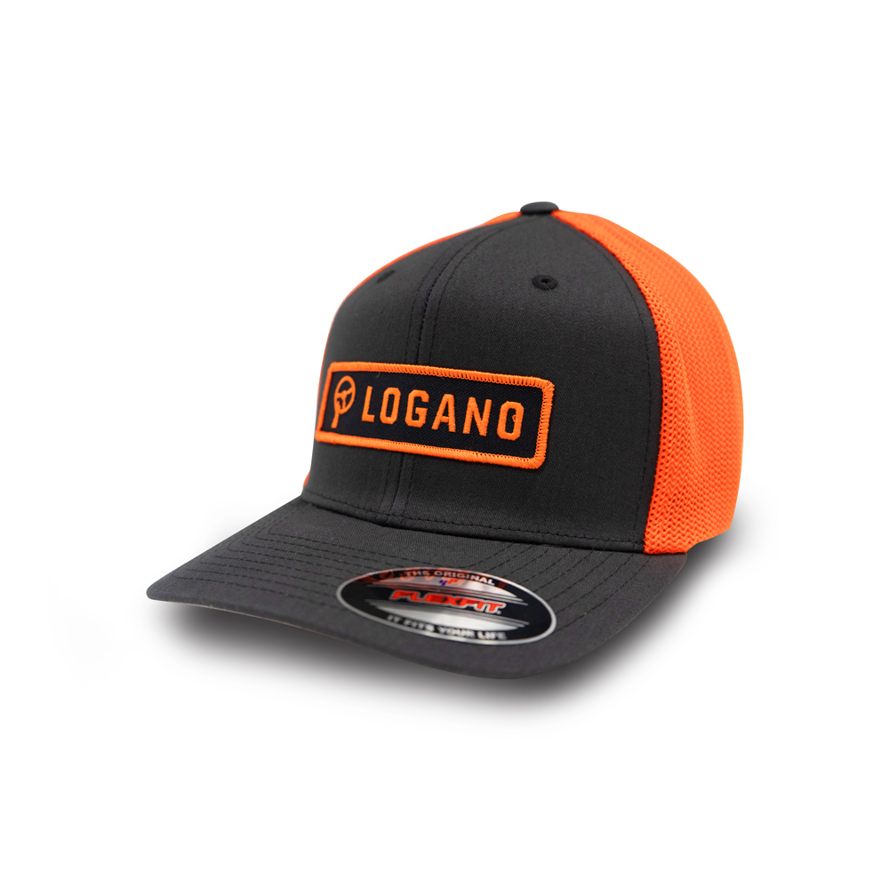 Trucker Patch and Grey Hat Logano Neon Orange – Logano Joey